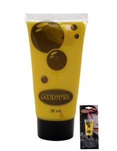Maquilhagem à base de água, creme 38 ml amarelo - de alta qualidade, ideal para Carnaval, festas temáticas e eventos especiais.
